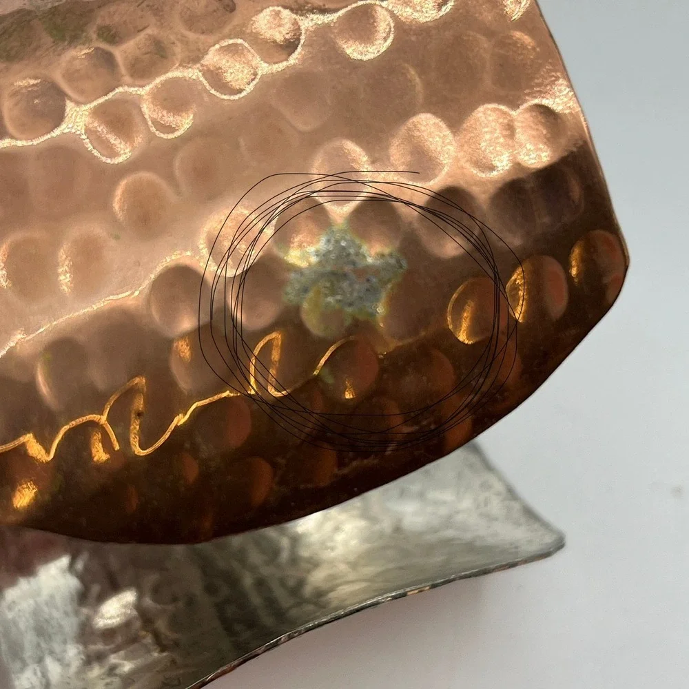 Hammered Pebbled Copper‎ 2' Wide Cuff Bracelet Statement Boho Artisan Metal READ